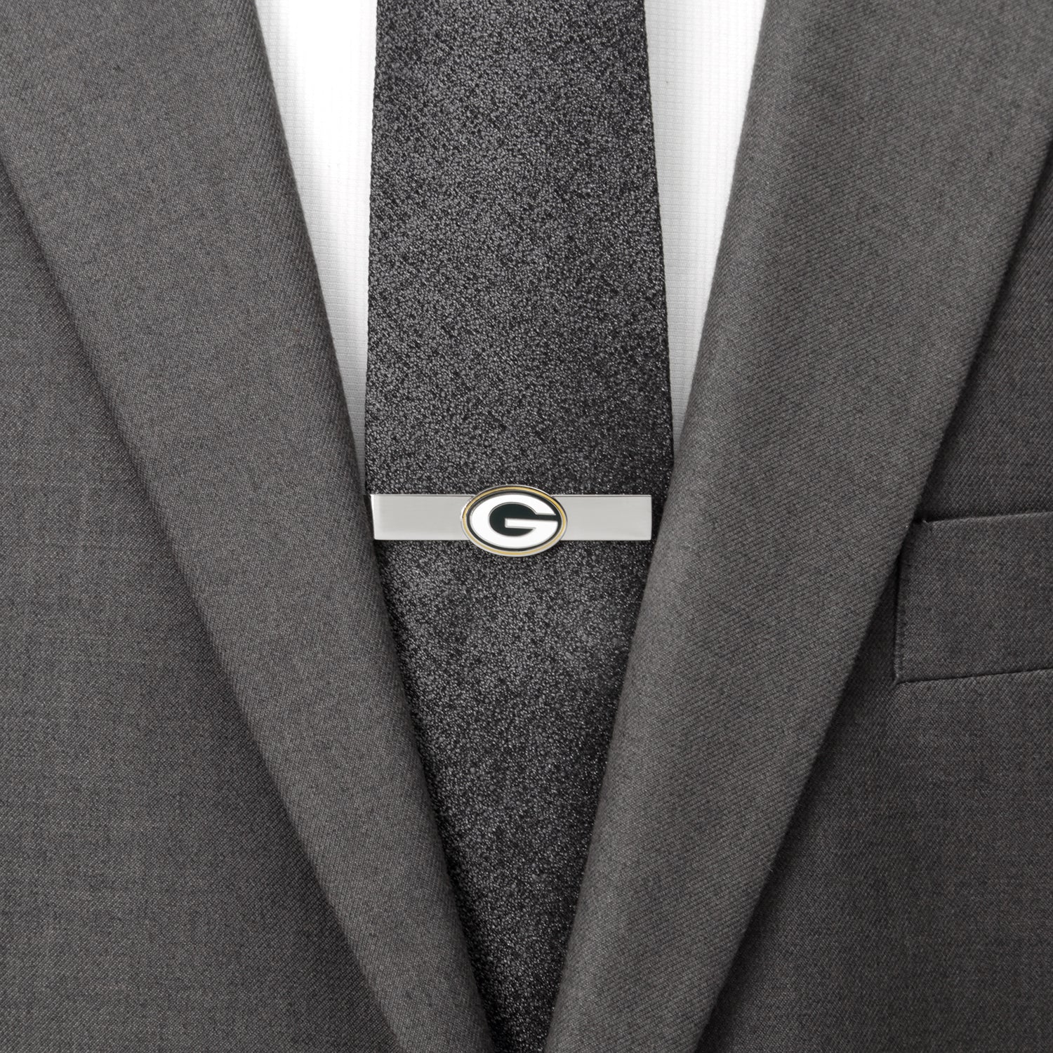 Green Bay Packers NFL Logo Silver Plated Tie Bar - Image 2