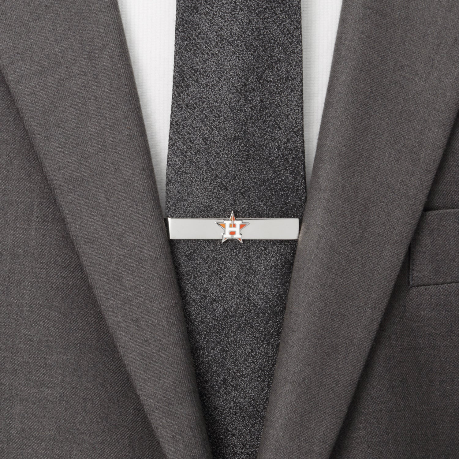 Houston Astros MLB Silver Tone Logo Tie Bar - Image 2