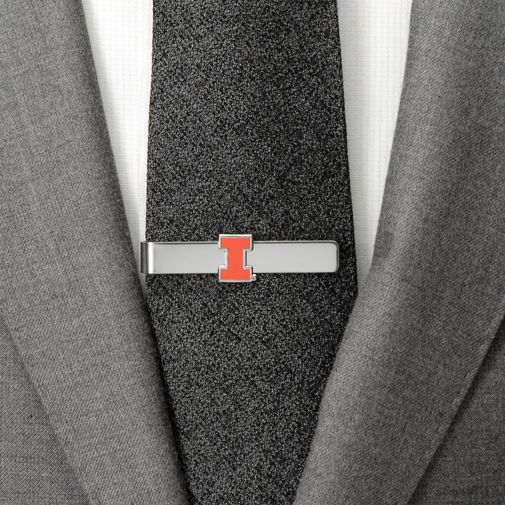 NCAA University of Illinois Cufflinks and Tie Bar Gift Set