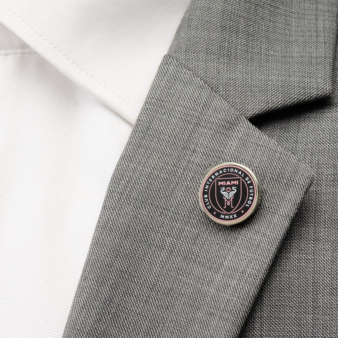 Inter Miami CF MLS Logo Lapel Pin in Silver and Enamel - Image 2