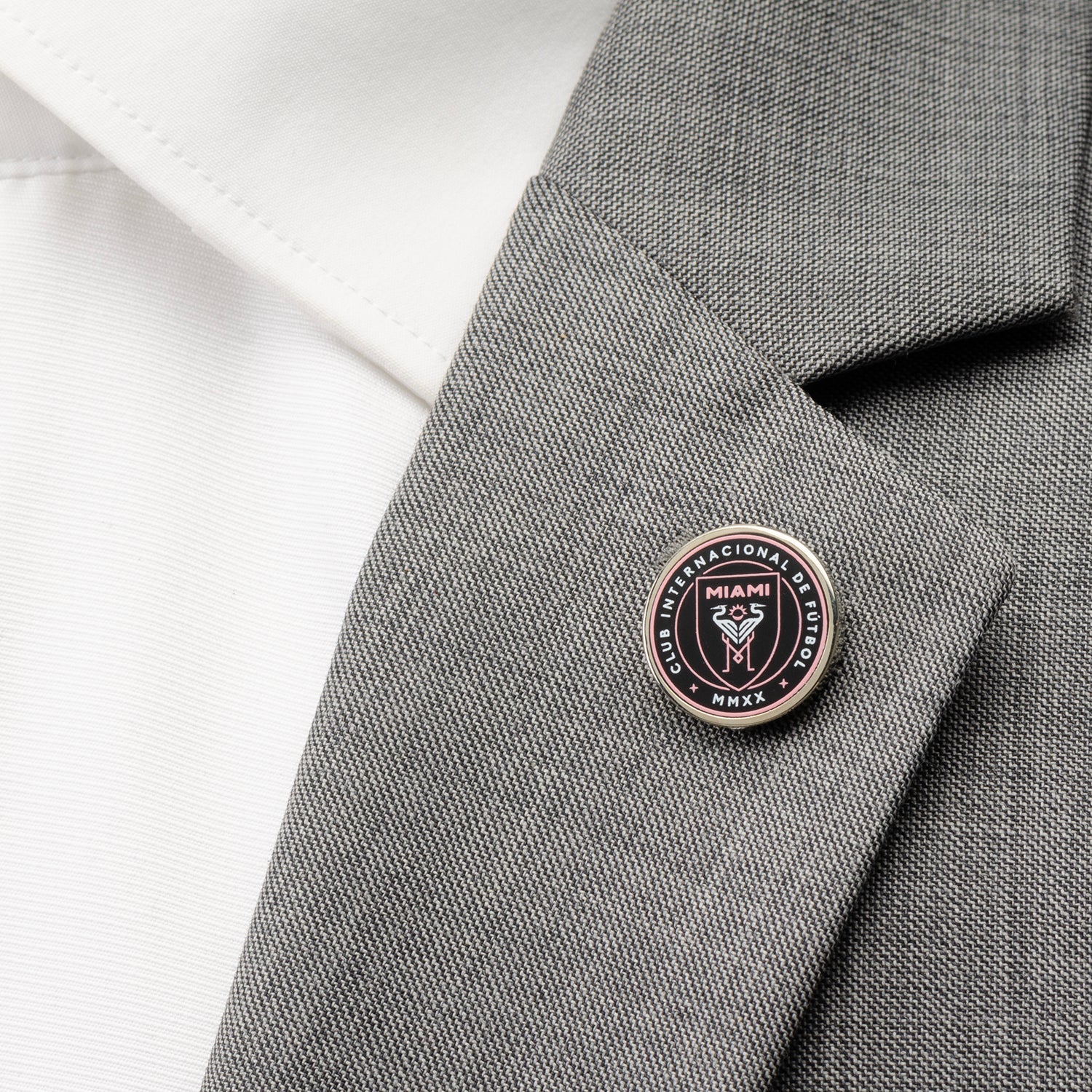 Inter Miami CF MLS Logo Lapel Pin in Silver and Enamel - Image 2