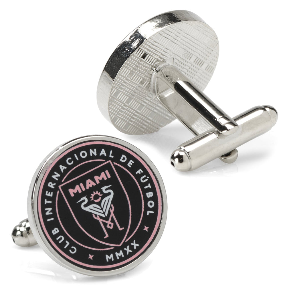 Inter Miami CF Logo Cufflinks in Silver Plated Metal - Image 3