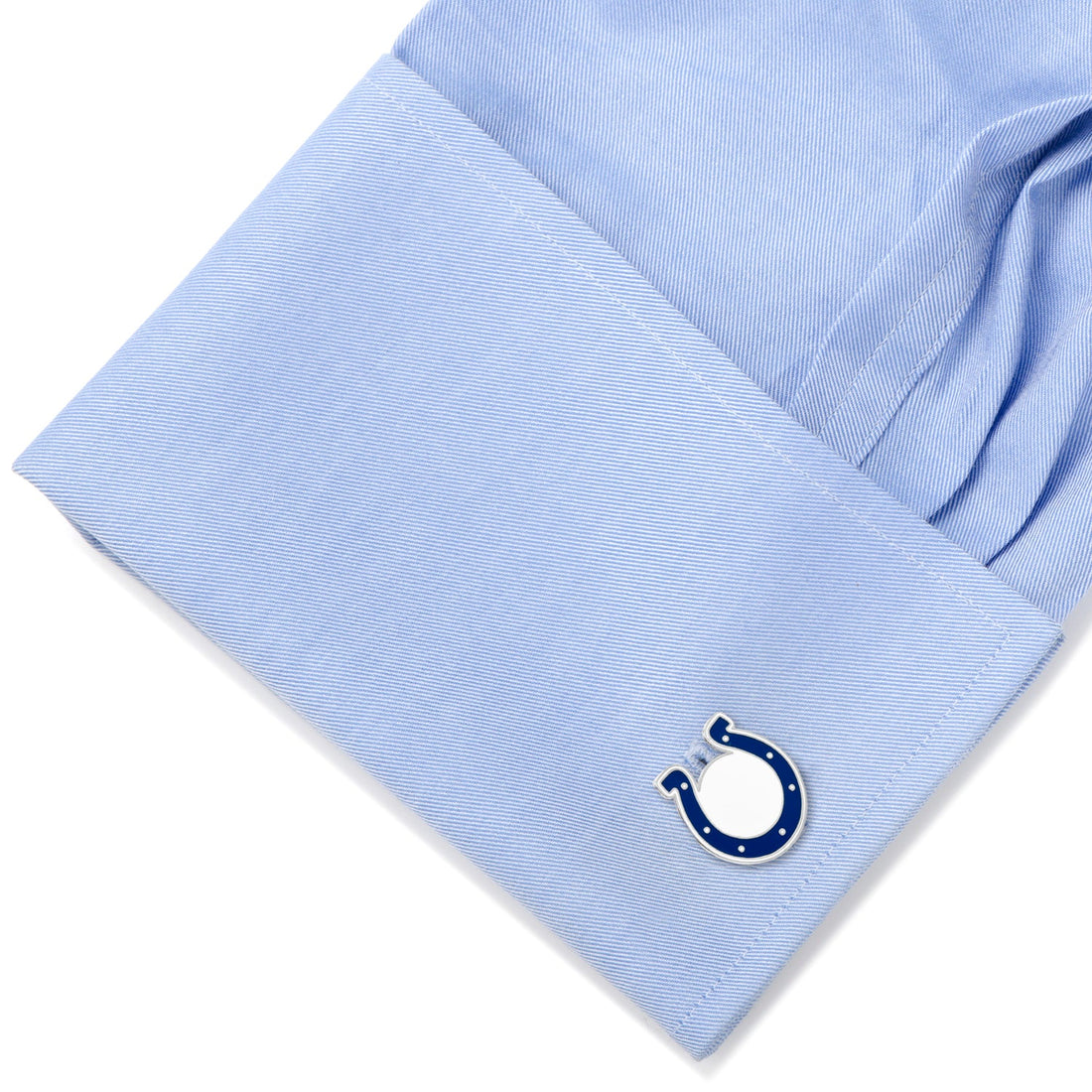 Indianapolis Colts NFL Logo Enamel Cufflinks Silver Tone - Image 3
