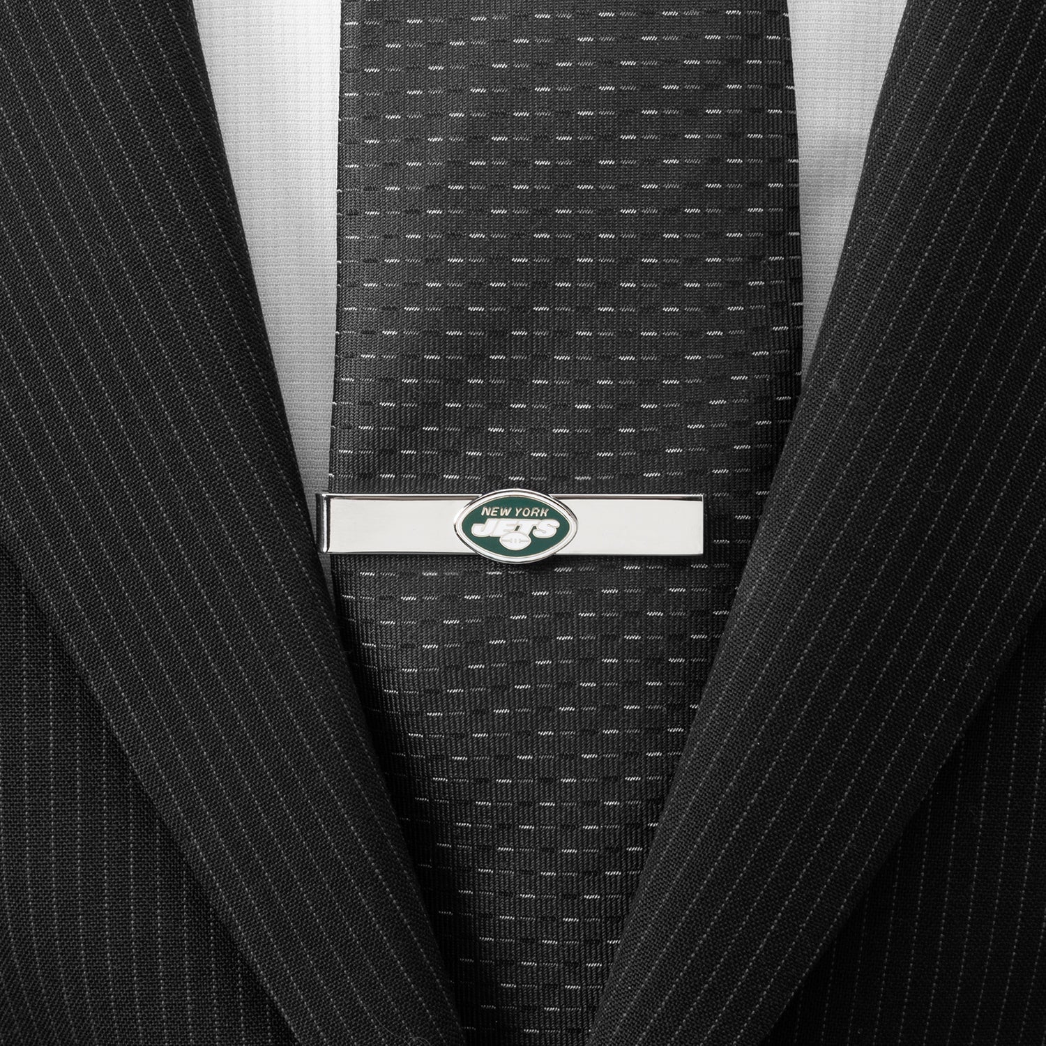New York Jets NFL Silver Plated Sliding Tie Bar - Image 2