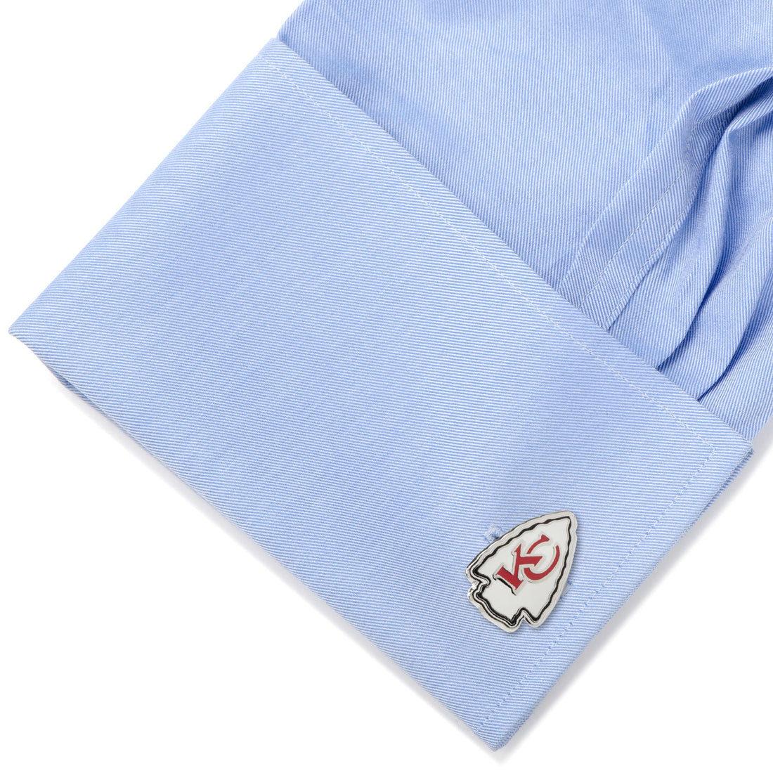 Kansas City Chiefs Logo Cufflinks in Silver Tone Enamel - Image 3