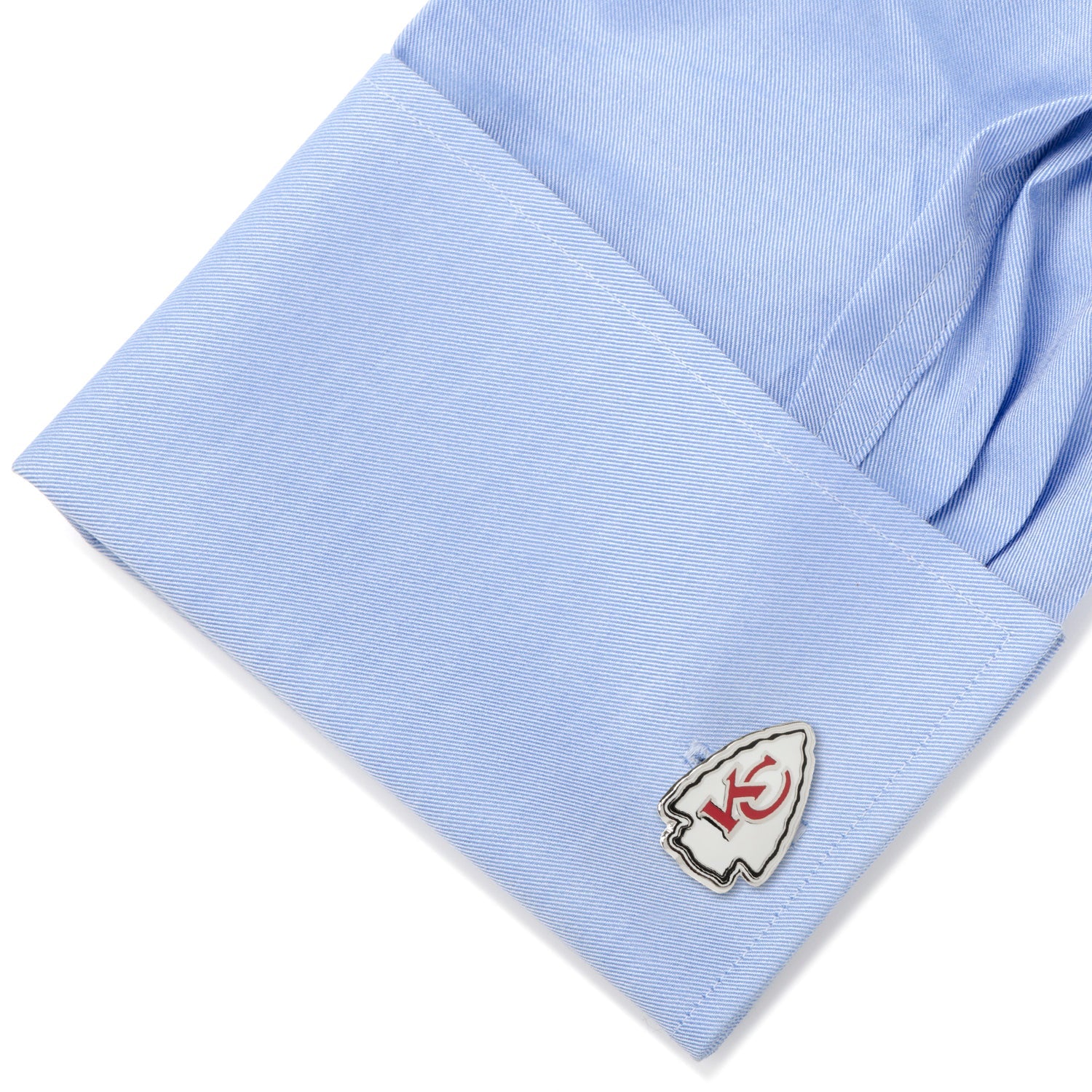 Kansas City Chiefs Logo Cufflinks in Silver Tone Enamel - Image 3