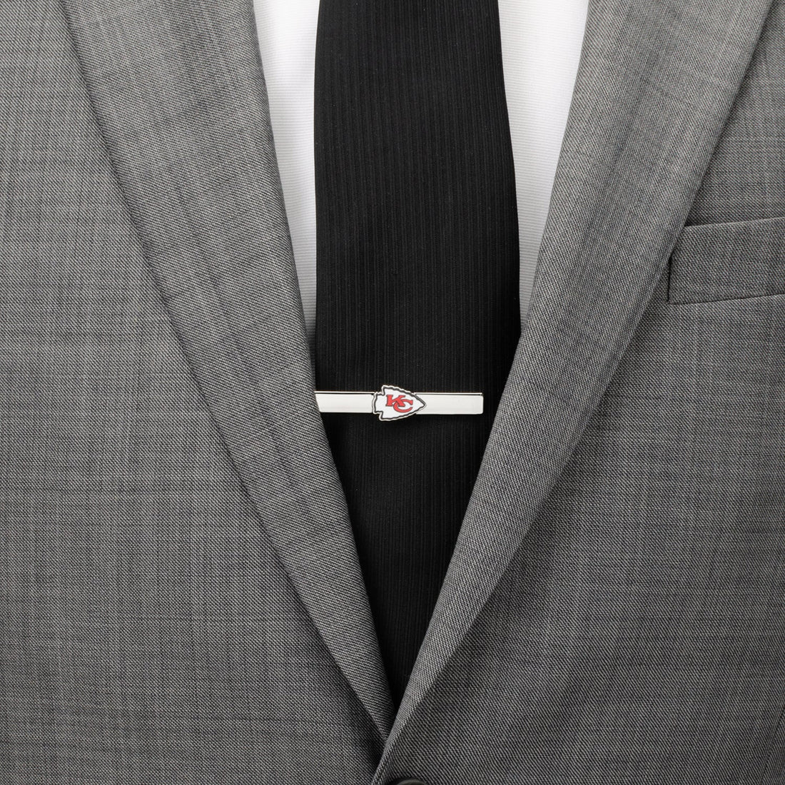 Kansas City Chiefs Silver Plated Sliding Tie Clip - Image 2