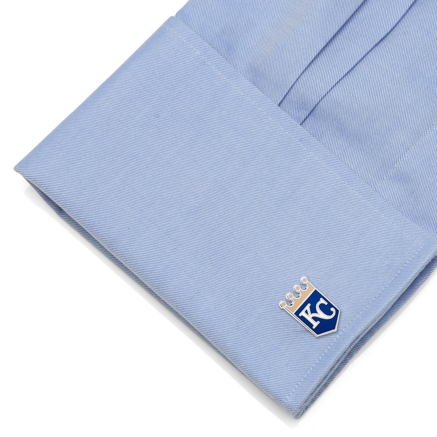 Kansas City Royals MLB Logo Shield Cufflinks Silver Enamel - Image 3