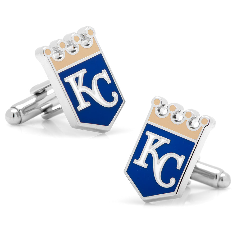 Kansas City Royals MLB Logo Shield Cufflinks Silver Enamel - Image 4
