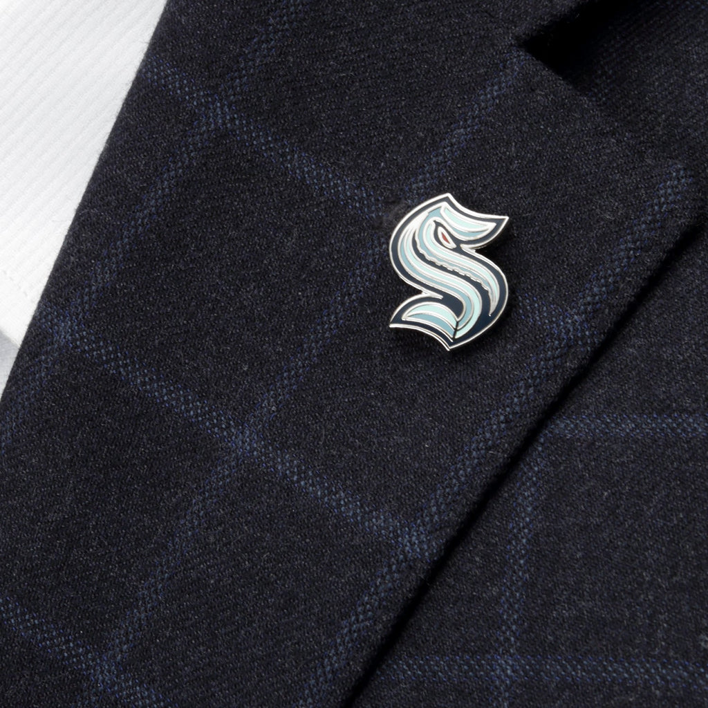 NHL Seattle Kraken Logo Lapel Pin in Stainless Steel - Image 4