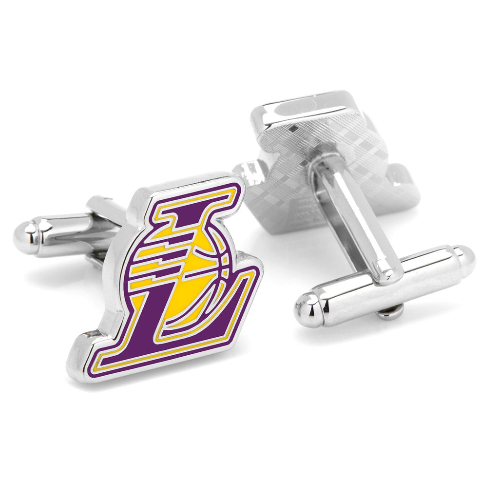 Los Angeles Lakers NBA Logo Cufflinks in Purple and Yellow - Image 2