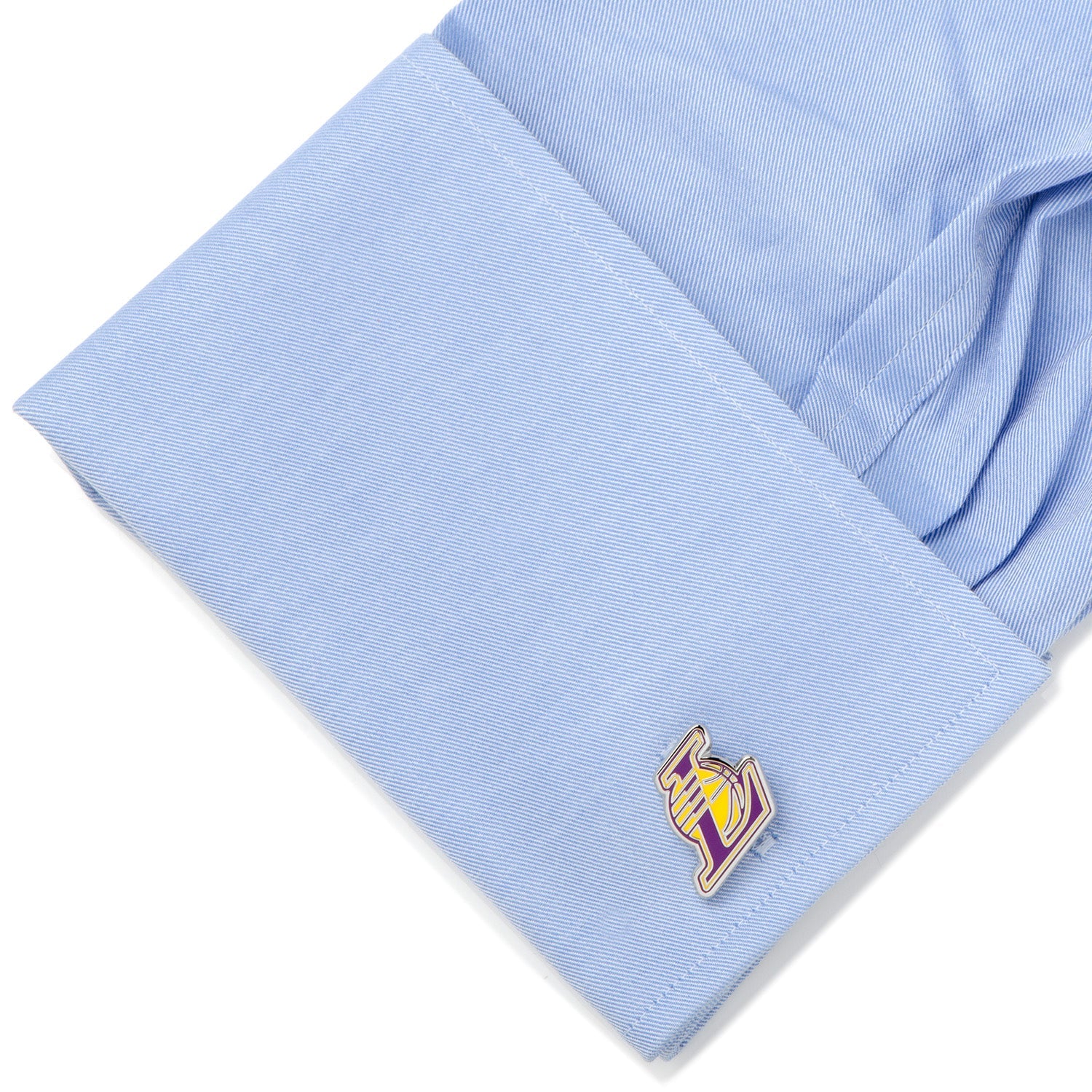 Los Angeles Lakers NBA Logo Cufflinks in Purple and Yellow - Image 3