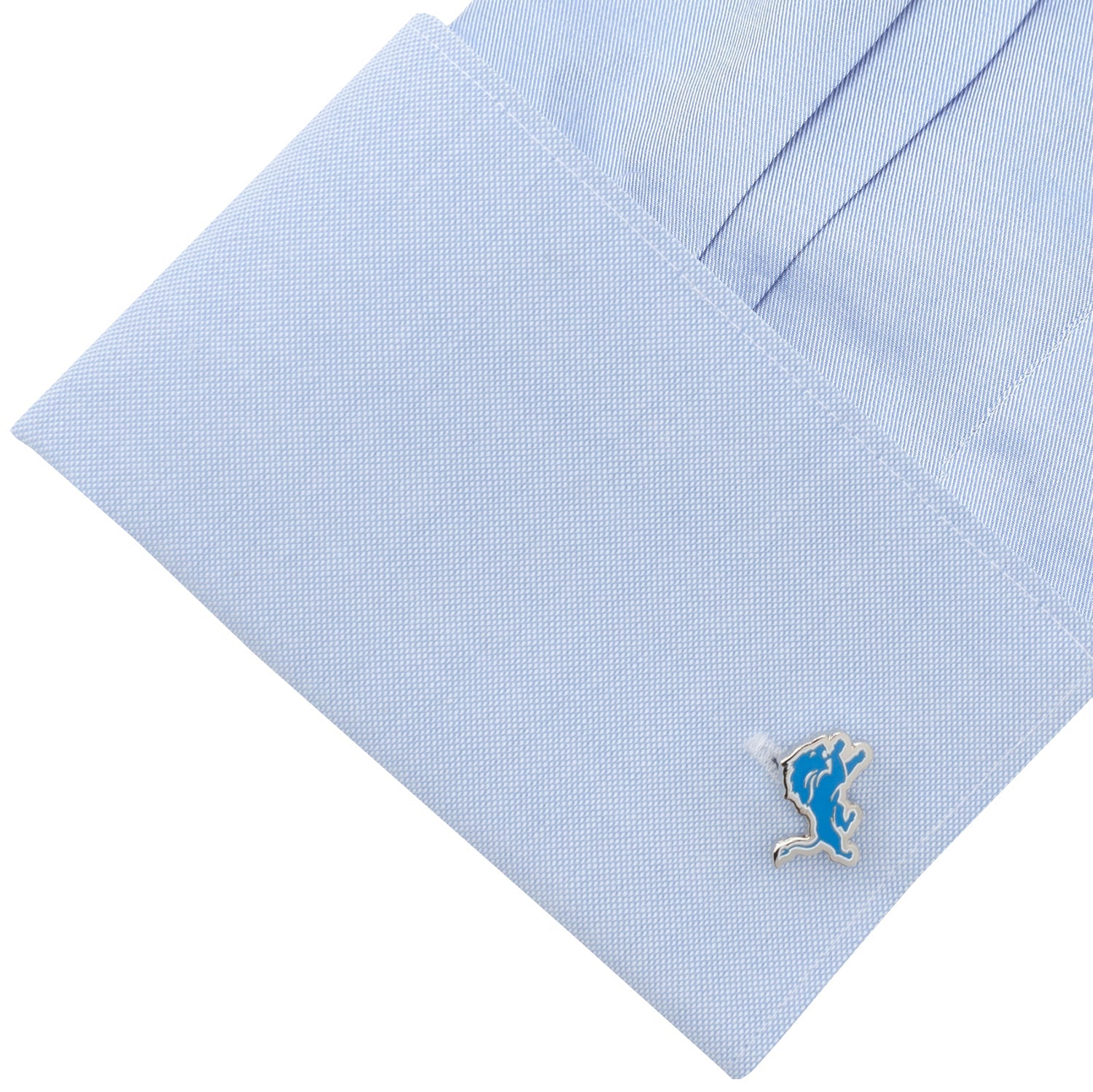 Detroit Lions Logo Cufflinks in Silver Tone and Enamel - Image 3