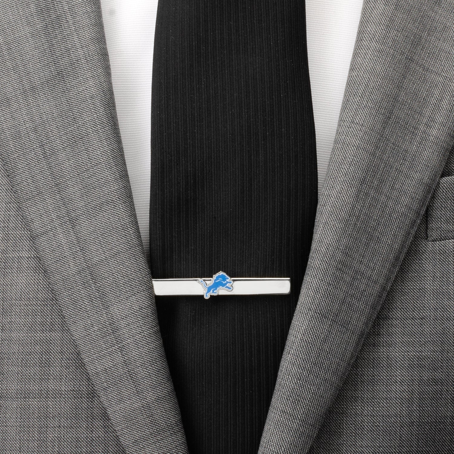 Detroit Lions NFL Logo Tie Clip Silver Plated Team Accessory - Image 2