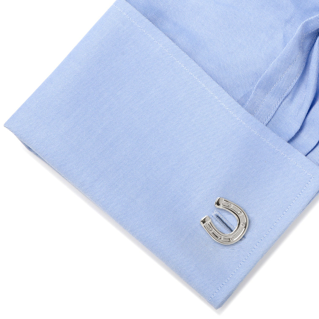 Horseshoe Cufflinks for Good Luck Silver Tone Accessory - Image 3