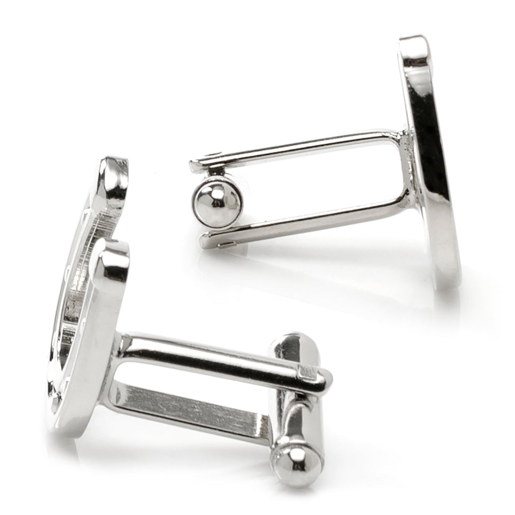 Horseshoe Cufflinks for Good Luck Silver Tone Accessory - Image 4