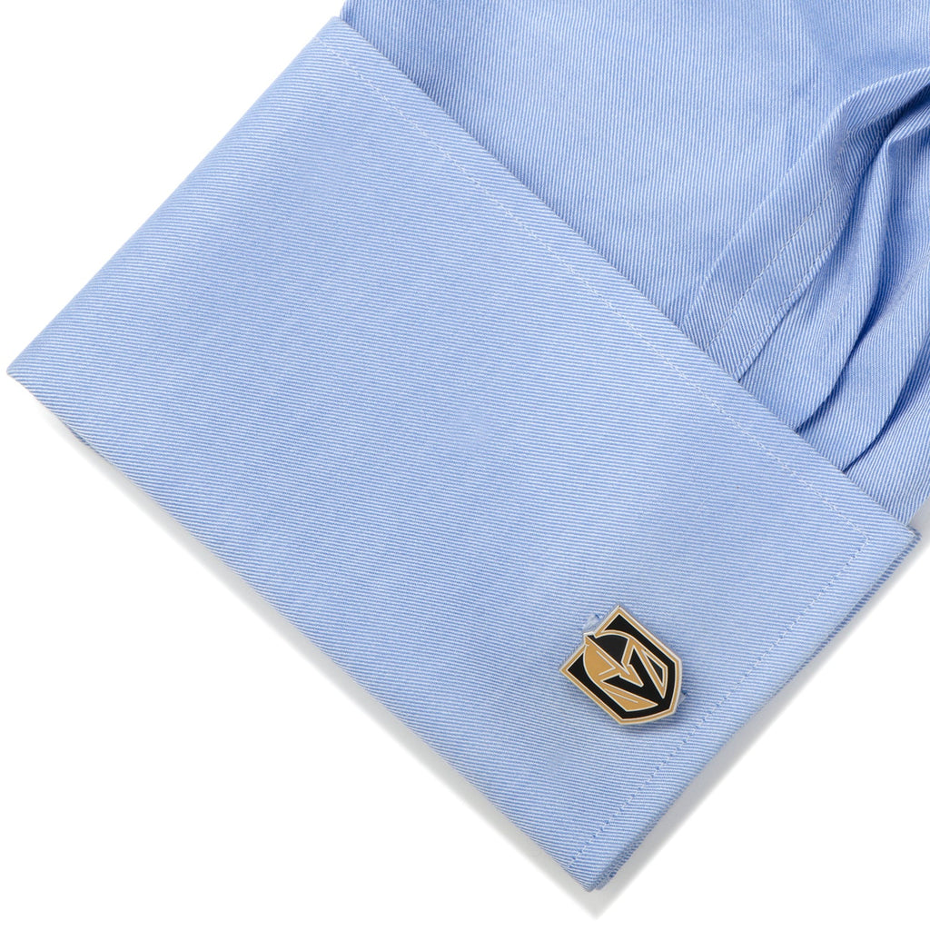 Las Vegas Golden Knights NHL Team Logo Silver Tone Cufflinks - Image 3
