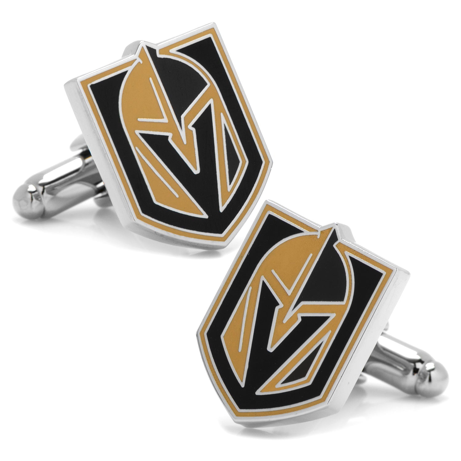 Las Vegas Golden Knights NHL Team Logo Silver Tone Cufflinks - Image 4