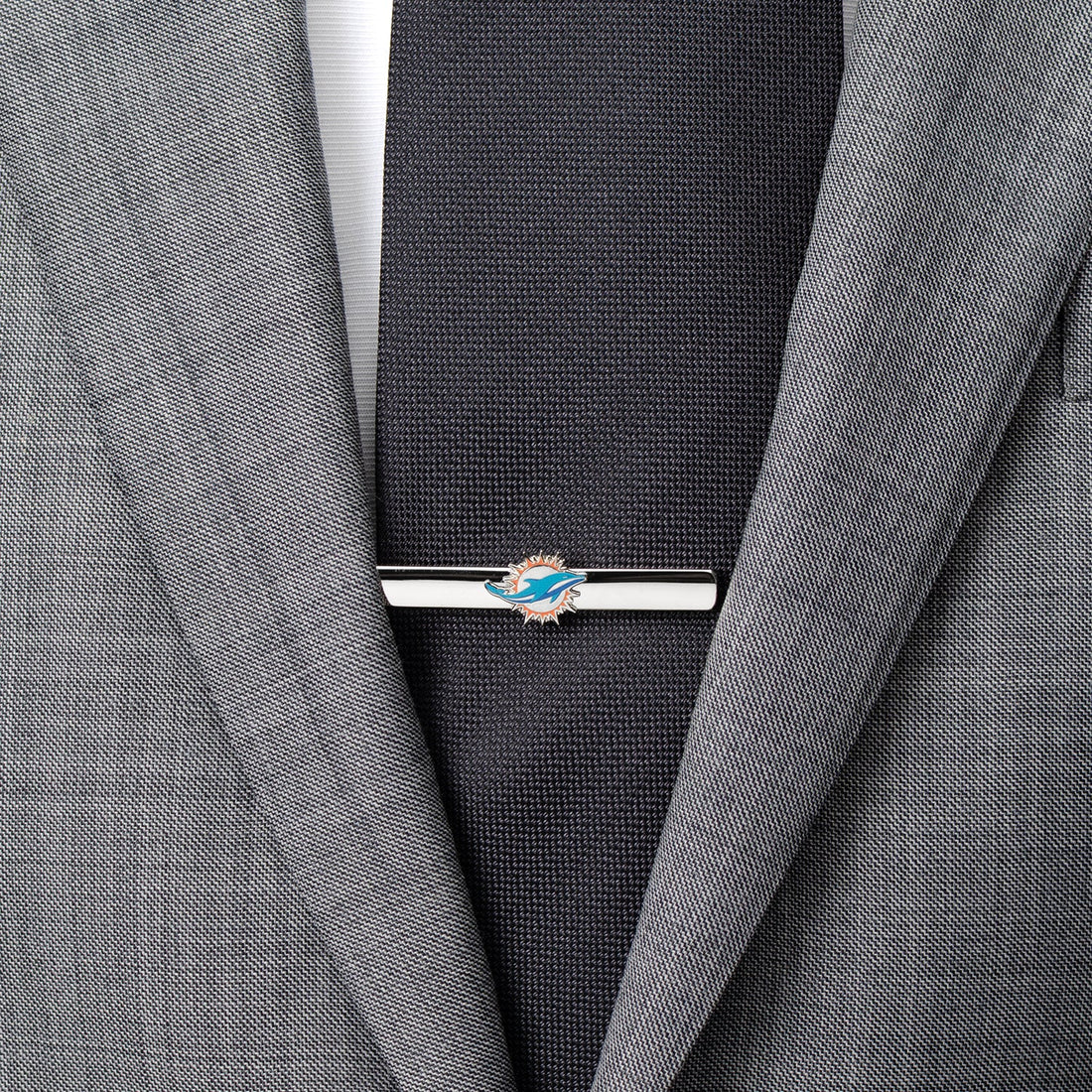 Miami Dolphins NFL Logo Silver Plated Tie Clip for Game Day - Image 2