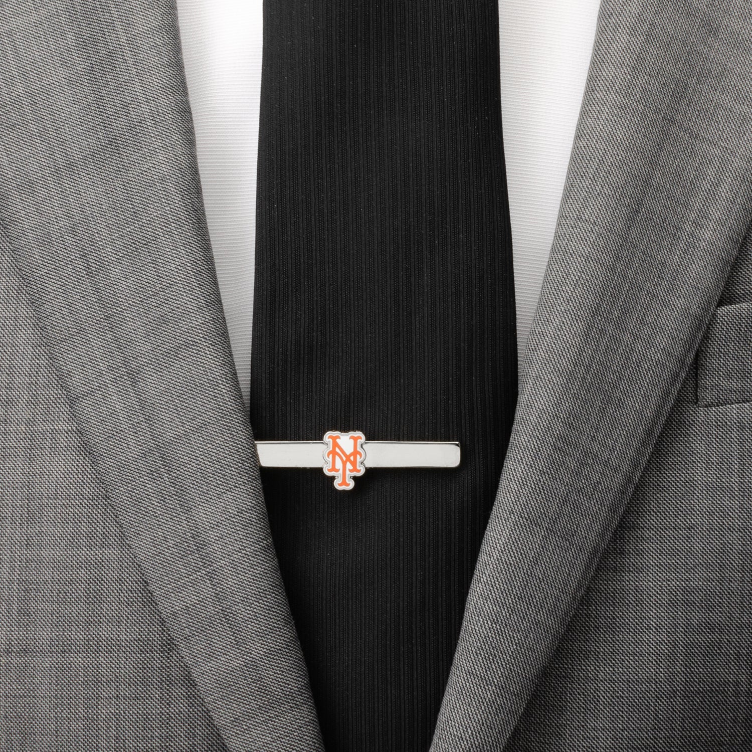 New York Mets Silver Plated Sliding Tie Clip for Men - Image 2