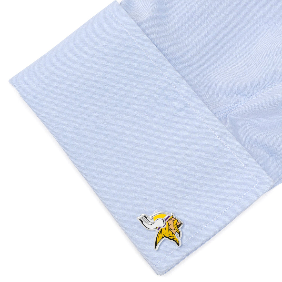 Minnesota Vikings NFL Enamel Logo Silver Tone Cufflinks - Image 3