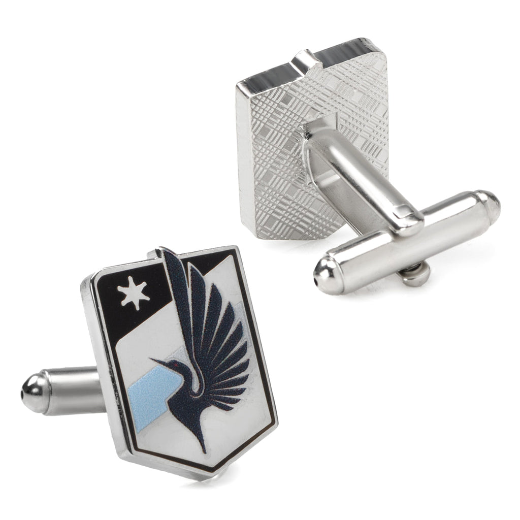 Minnesota United FC Logo Cufflinks in Silver Plated Enamel - Image 3