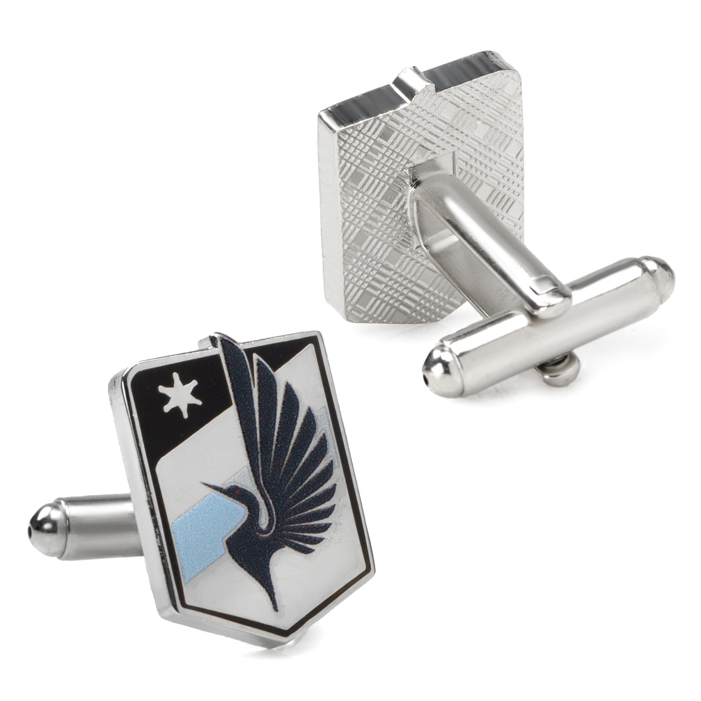 Minnesota United FC Logo Cufflinks in Silver Plated Enamel - Image 3