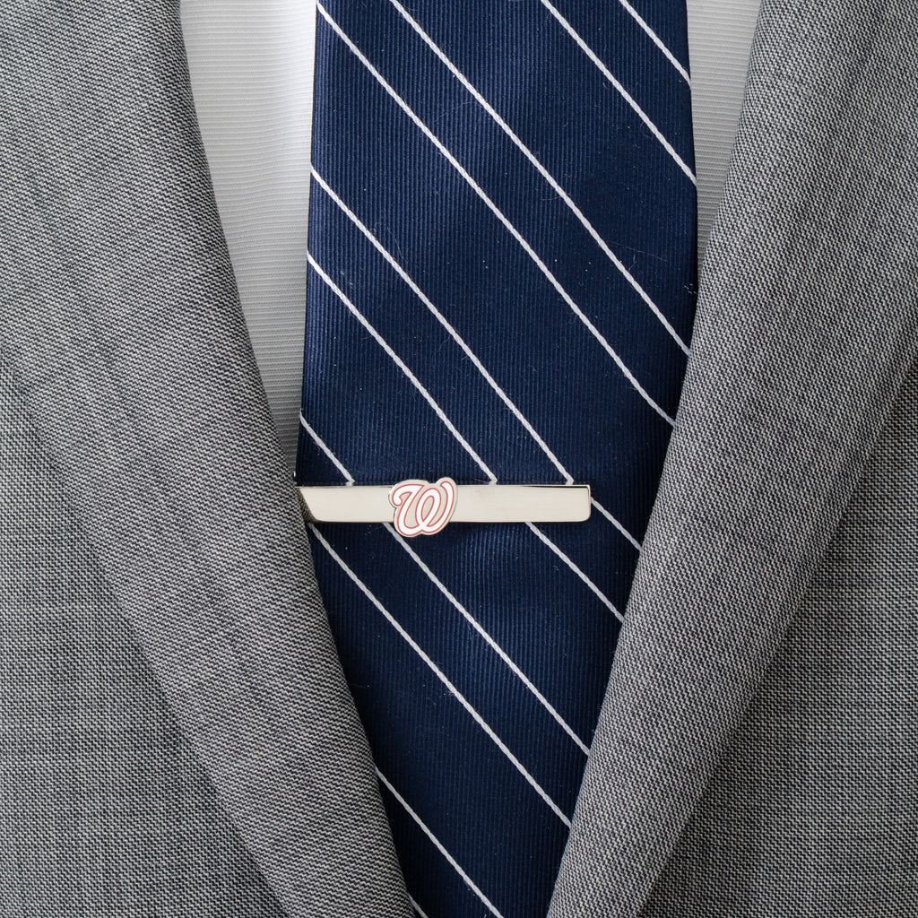 Washington Nationals MLB Logo Tie Clip Silver Tone - Image 2