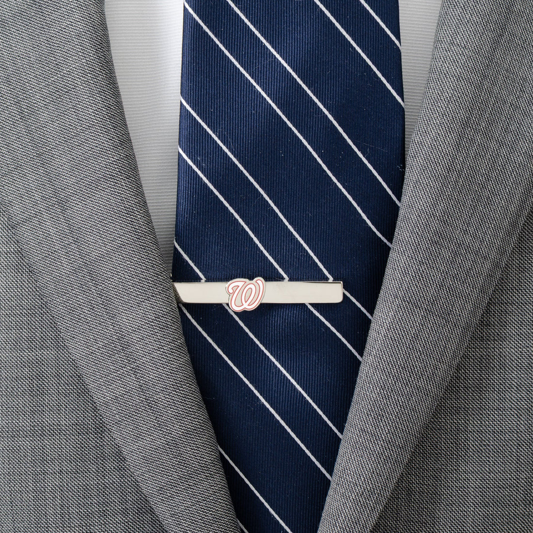 Washington Nationals MLB Logo Tie Clip Silver Tone - Image 2