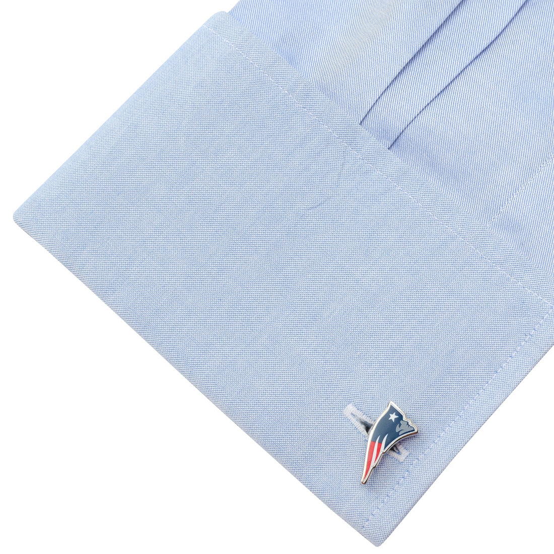 New England Patriots NFL Logo Enamel Silver Tone Cufflinks - Image 4