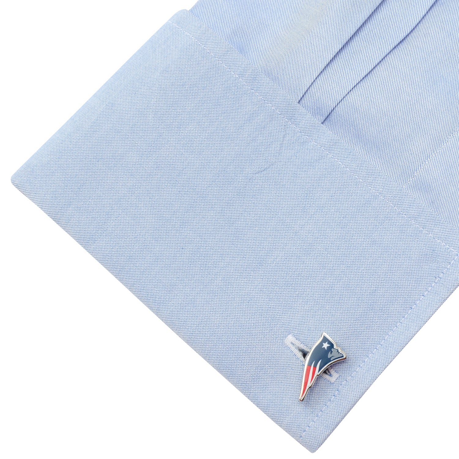 New England Patriots NFL Logo Enamel Silver Tone Cufflinks - Image 4