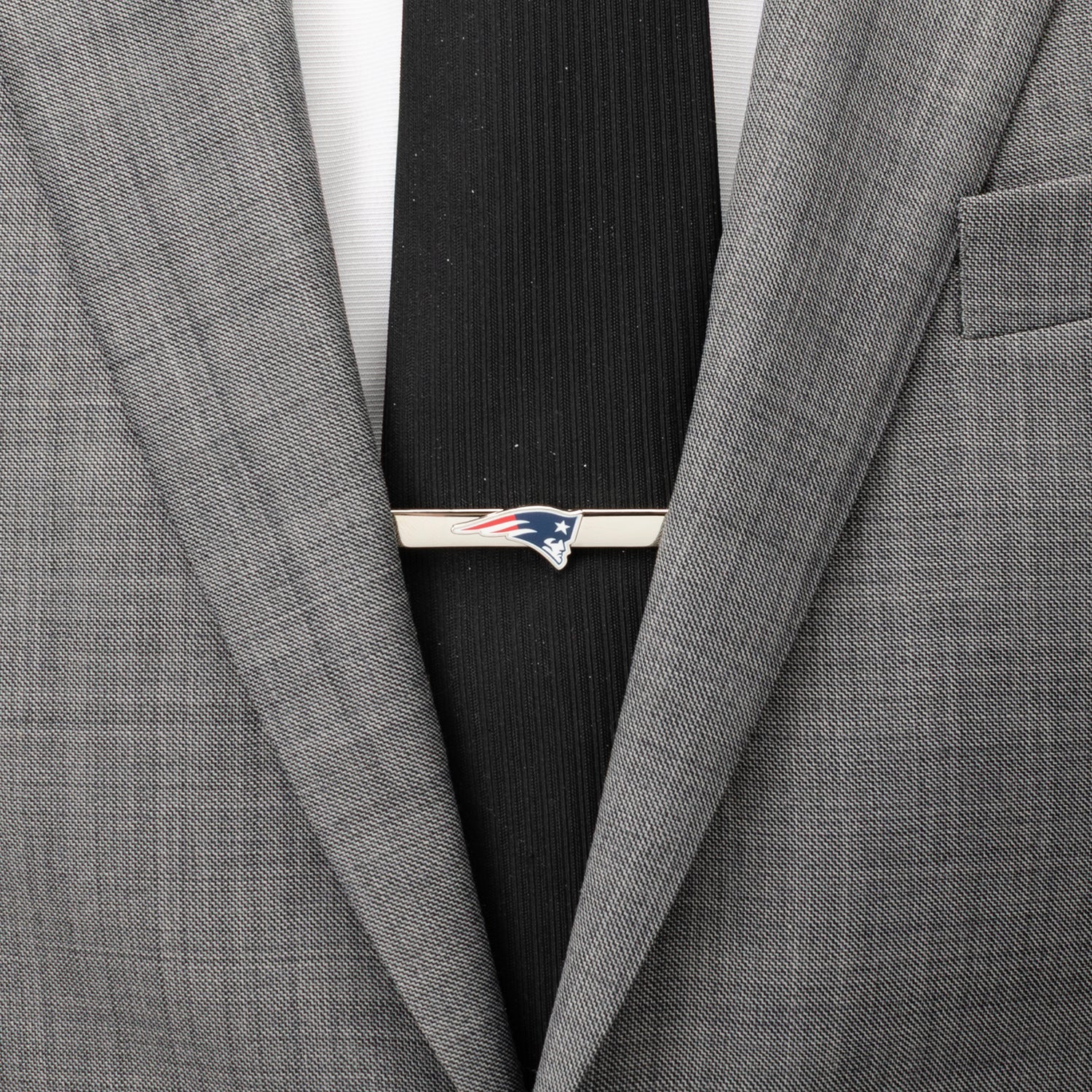 New England Patriots Silver Plated Sliding Tie Clip Accessory - Image 2