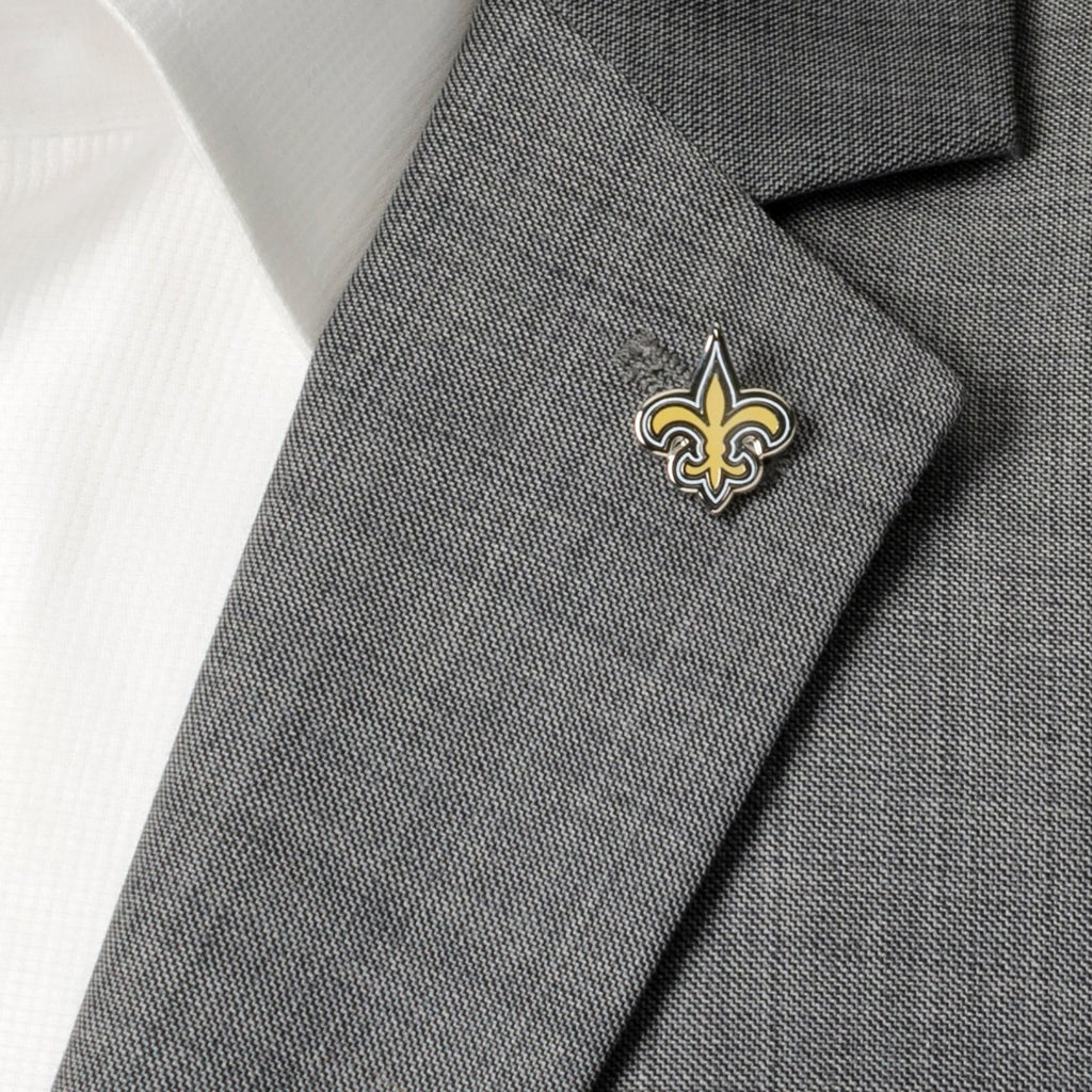 New Orleans Saints NFL Enamel Lapel Pin Silver Tone - Image 2