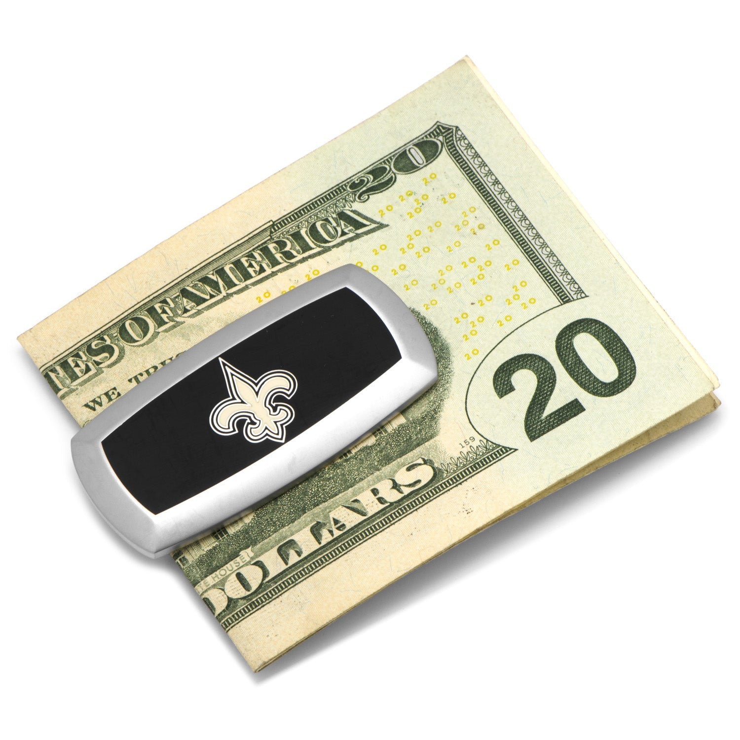 New Orleans Saints Silver Tone Enamel NFL Cushion Money Clip - Image 2