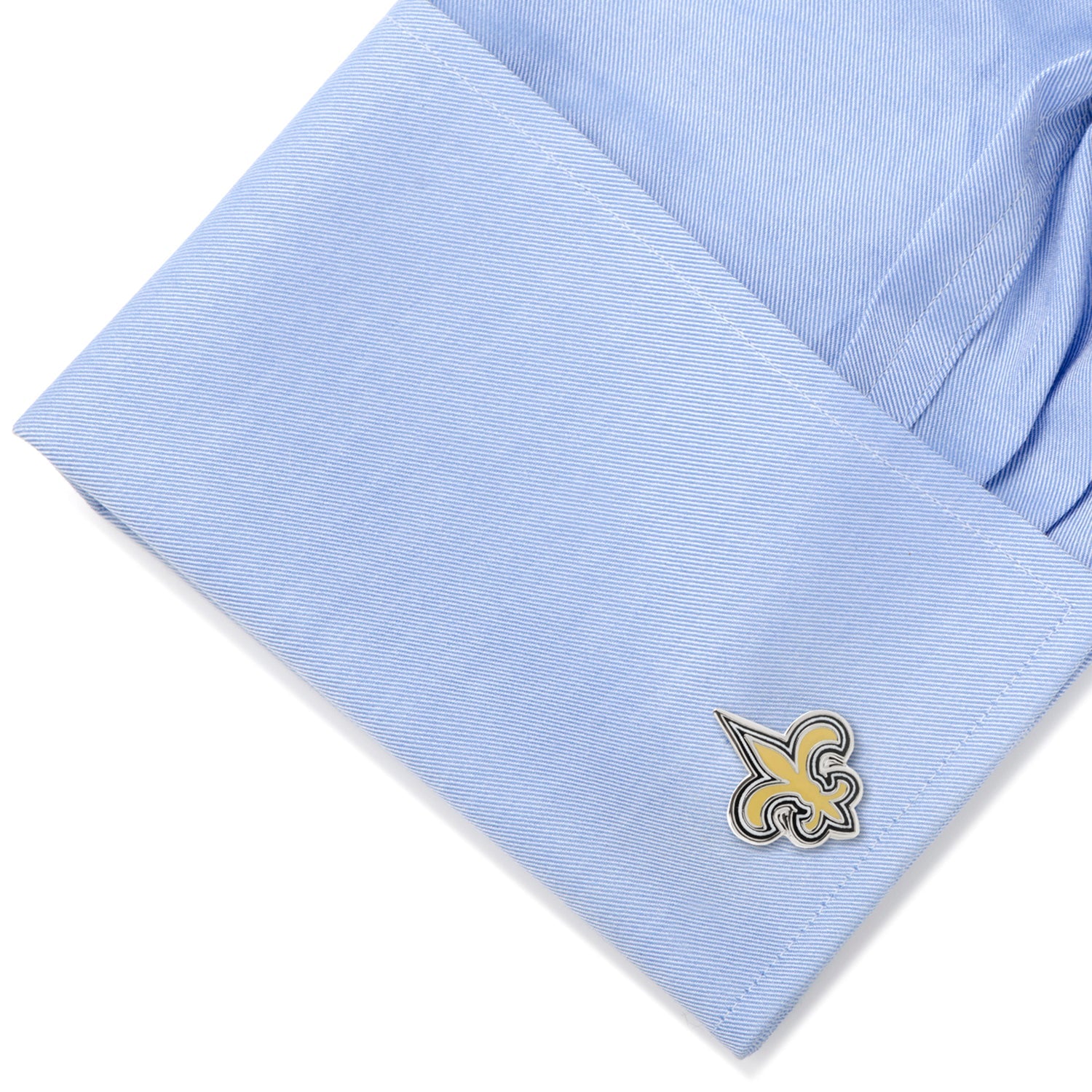 New Orleans Saints NFL Logo Enamel Cufflinks in Silver Tone - Image 3