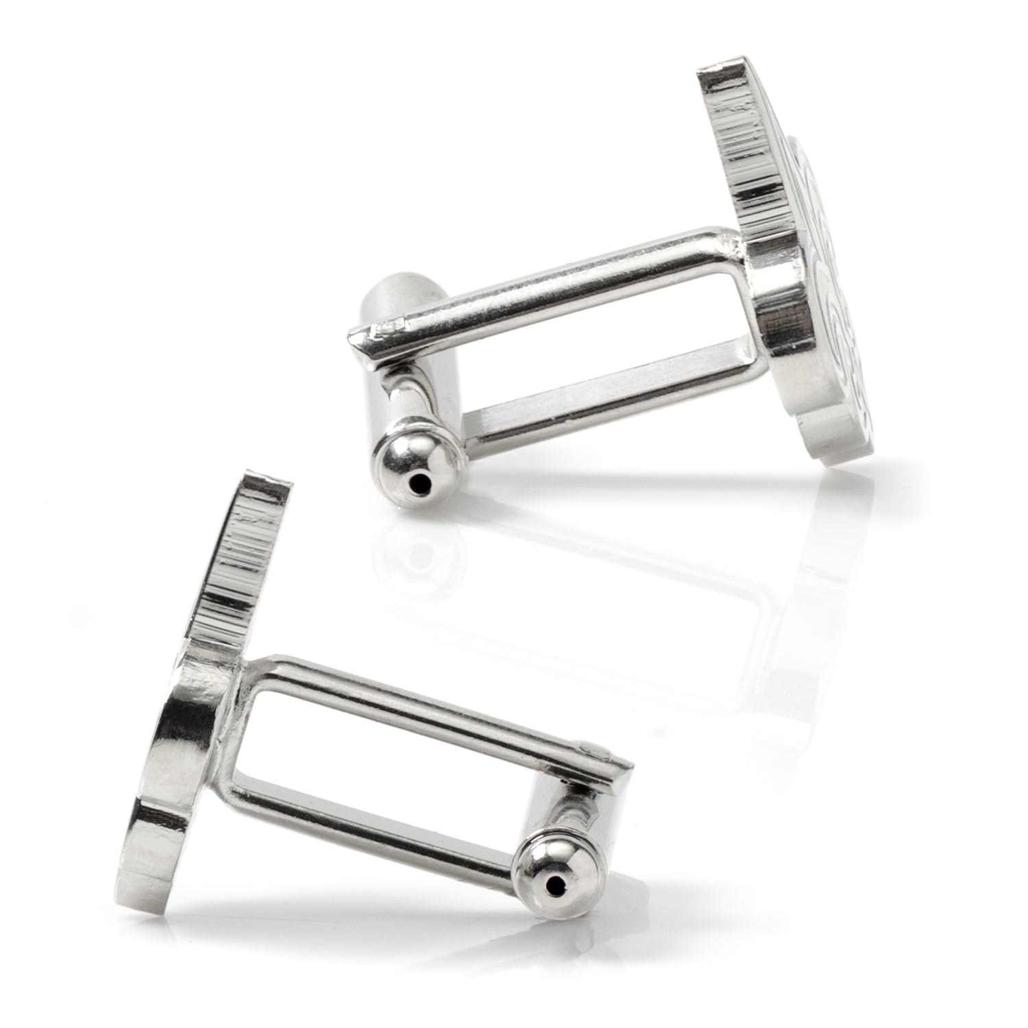New Orleans Saints NFL Logo Enamel Cufflinks in Silver Tone - Image 5