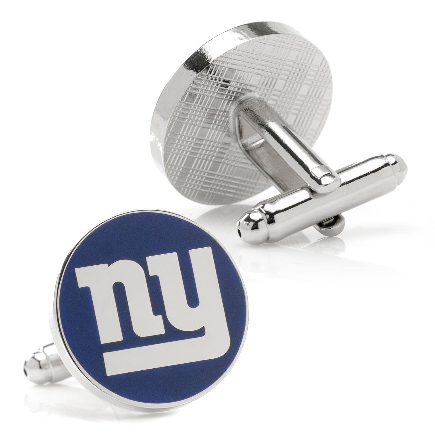New York Giants Enamel Logo Cufflinks in Silver Tone Metal - Image 3