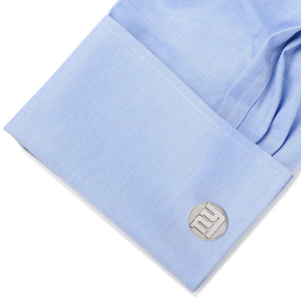 New York Giants NFL Logo Silver Tone Cufflinks - Image 3