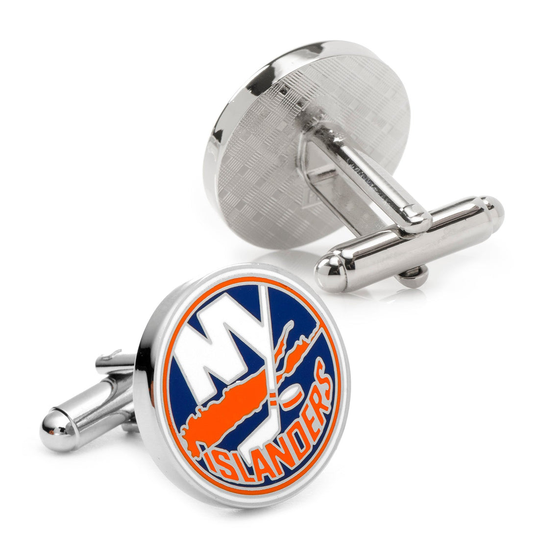 NHL New York Islanders Enamel Logo Cufflinks in Silver Tone - Image 2