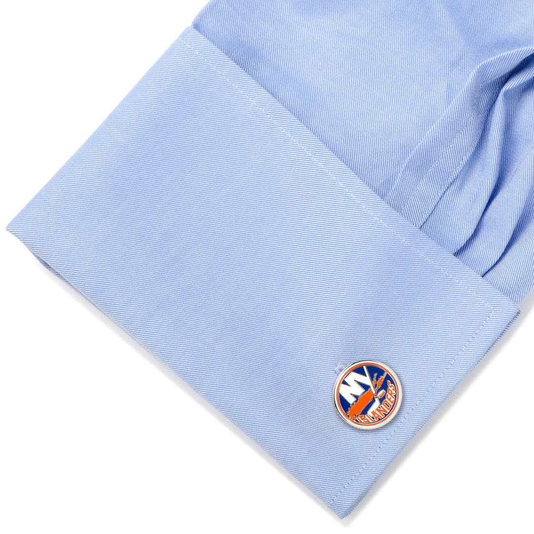 NHL New York Islanders Enamel Logo Cufflinks in Silver Tone - Image 3