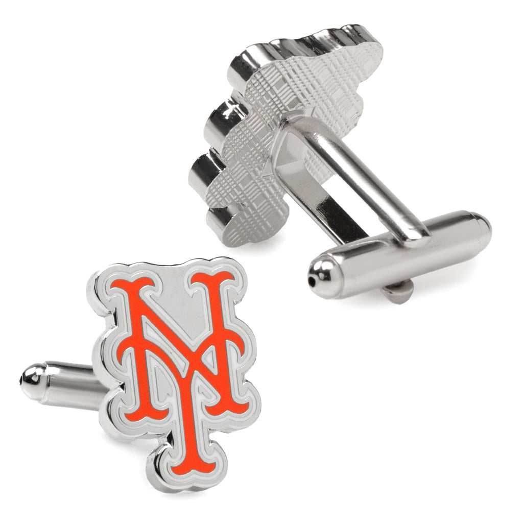 New York Mets Silver Plated Baseball Logo Cufflinks - Image 3