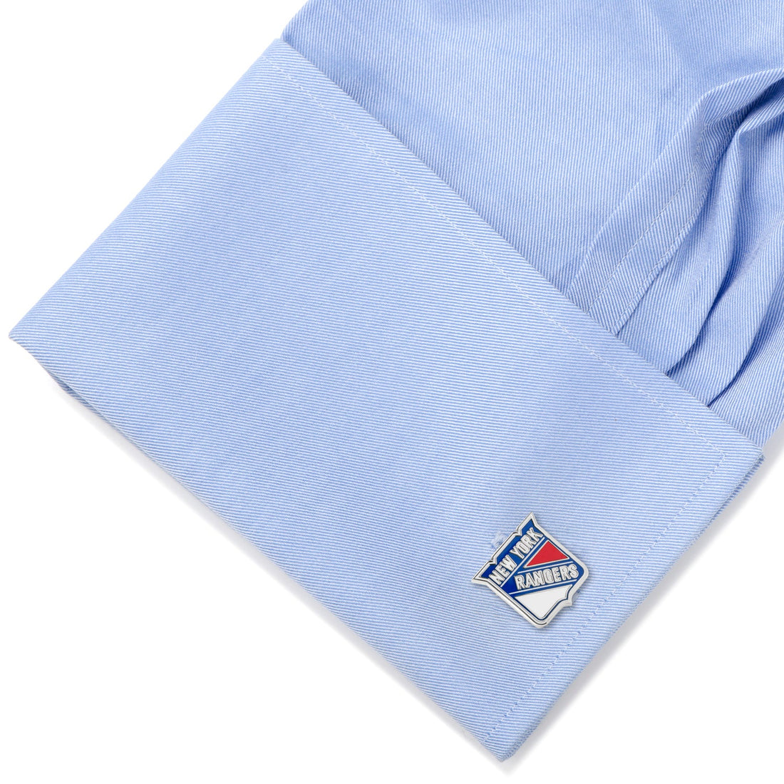 New York Rangers NHL Shield Logo Cufflinks in Silver Tone - Image 3