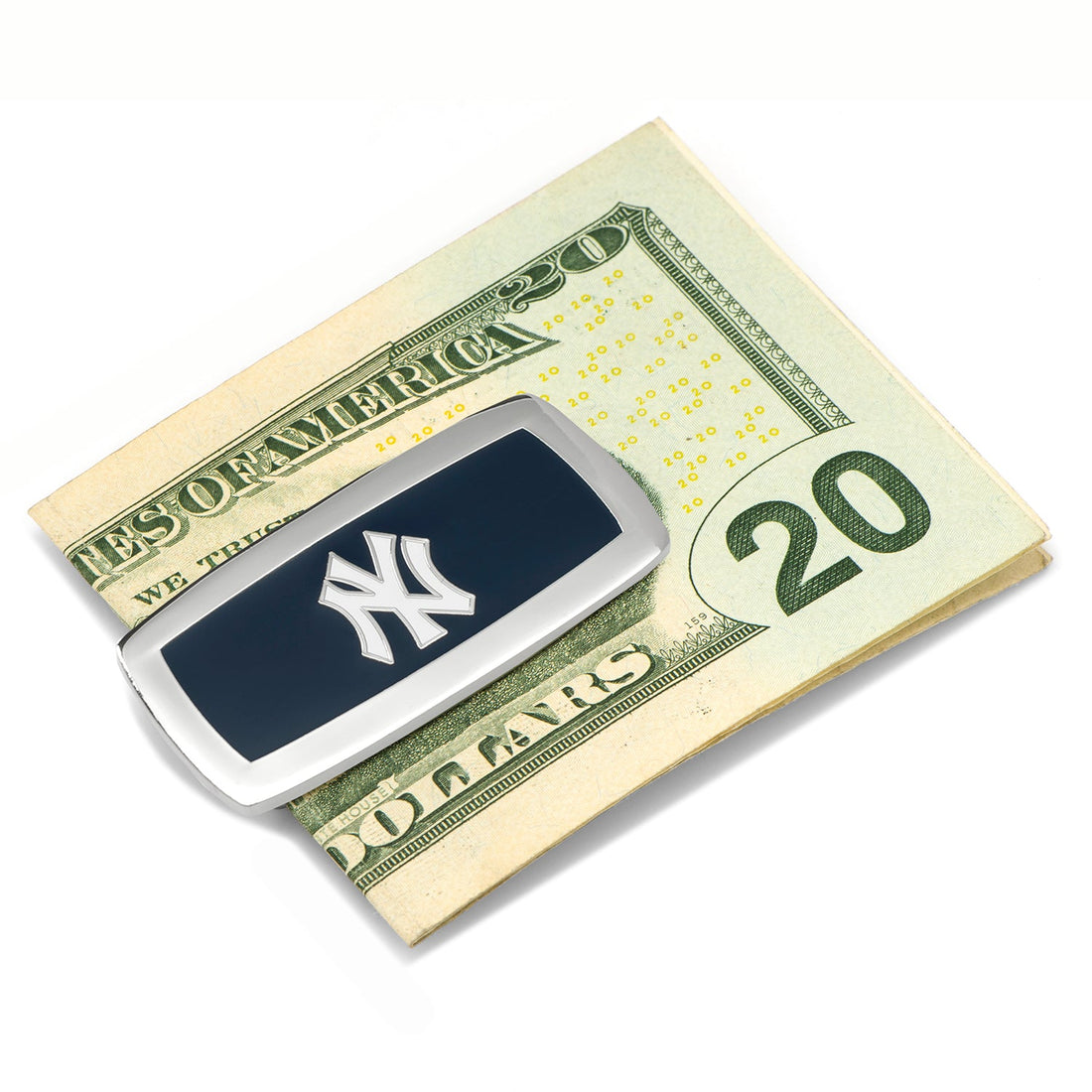 New York Yankees MLB Cushion Money Clip in Silver and Navy - Image 3