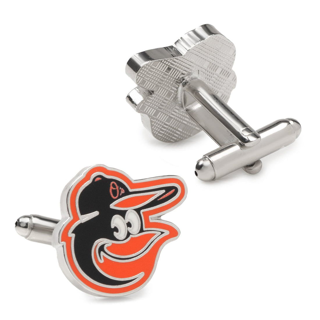 Baltimore Orioles MLB Logo Cufflinks in Black and Orange