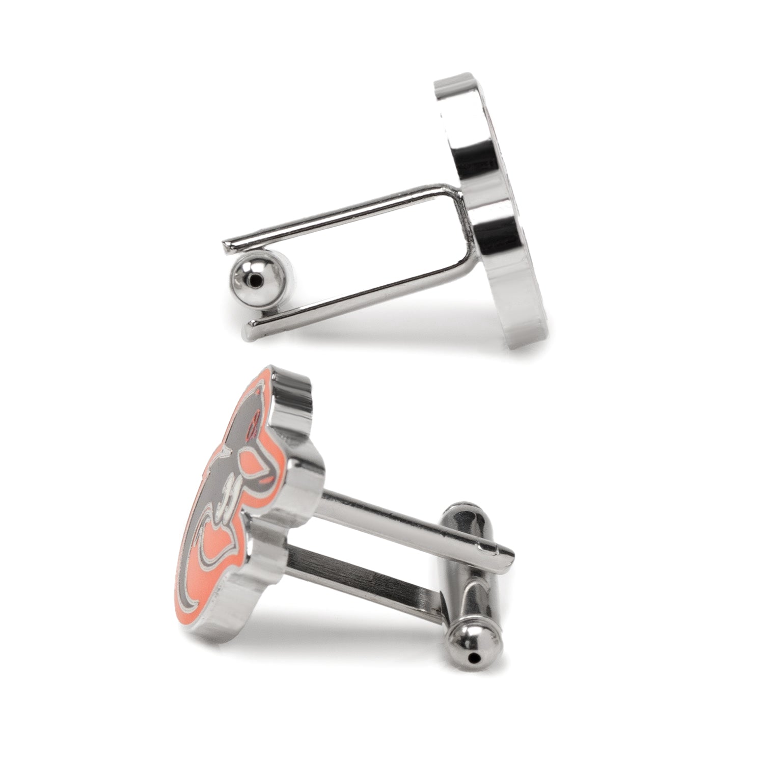 Baltimore Orioles MLB Logo Cufflinks in Black and Orange