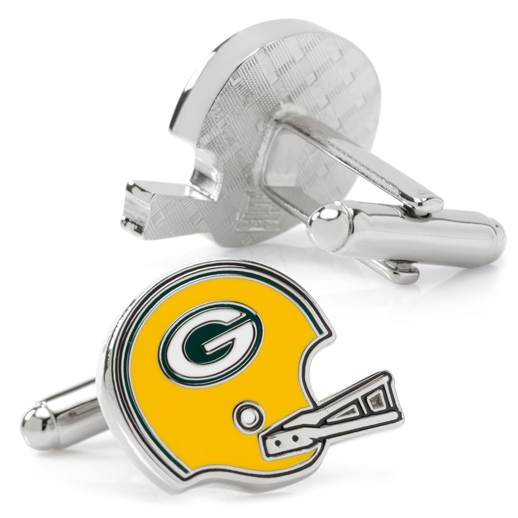 Green Bay Packers Throwback Football Helmet Cufflinks - Image 2