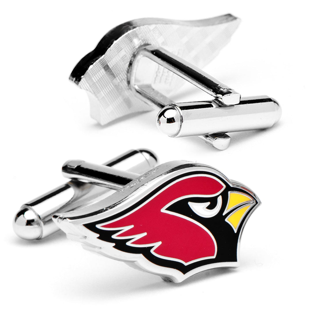 Arizona Cardinals NFL Logo Enamel Cufflinks in Silver Tone - Image 2