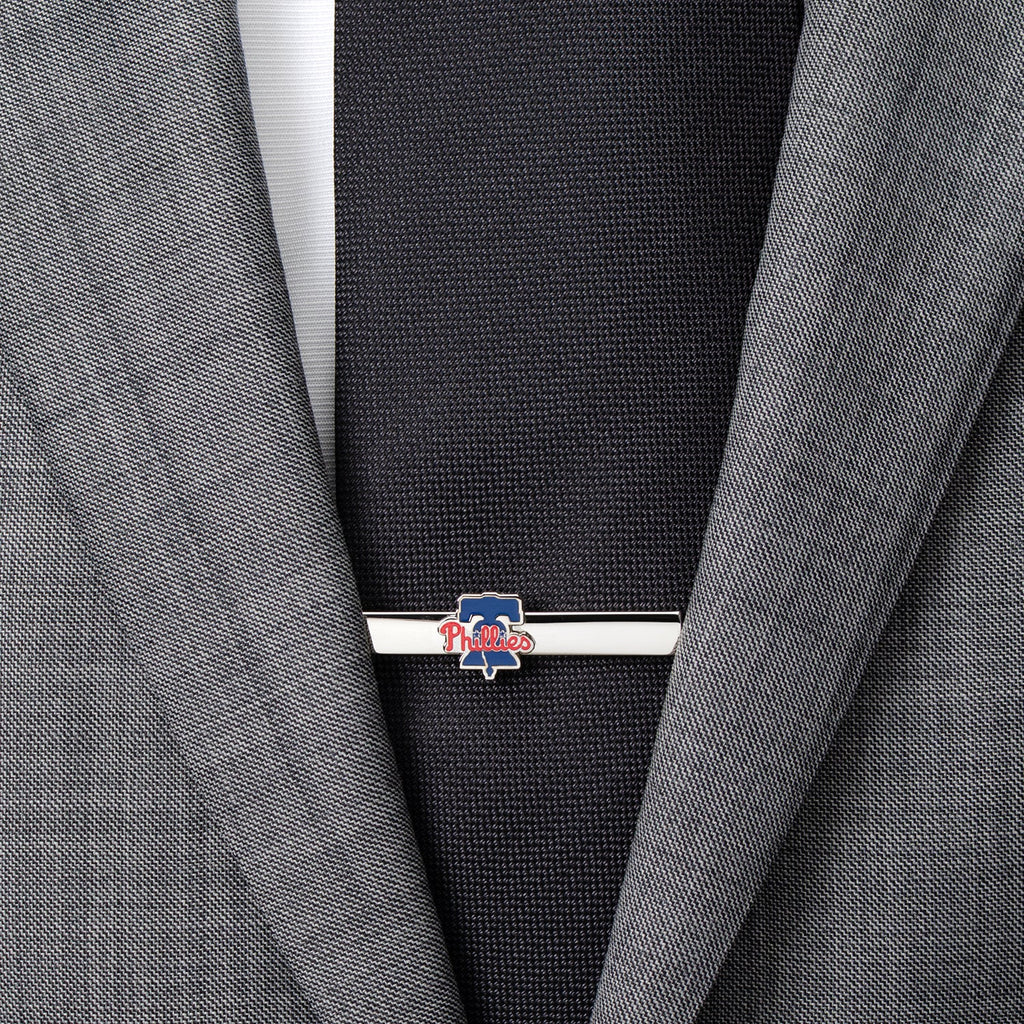 Philadelphia Phillies Baseball Logo Tie Clip in Silver Tone - Image 2