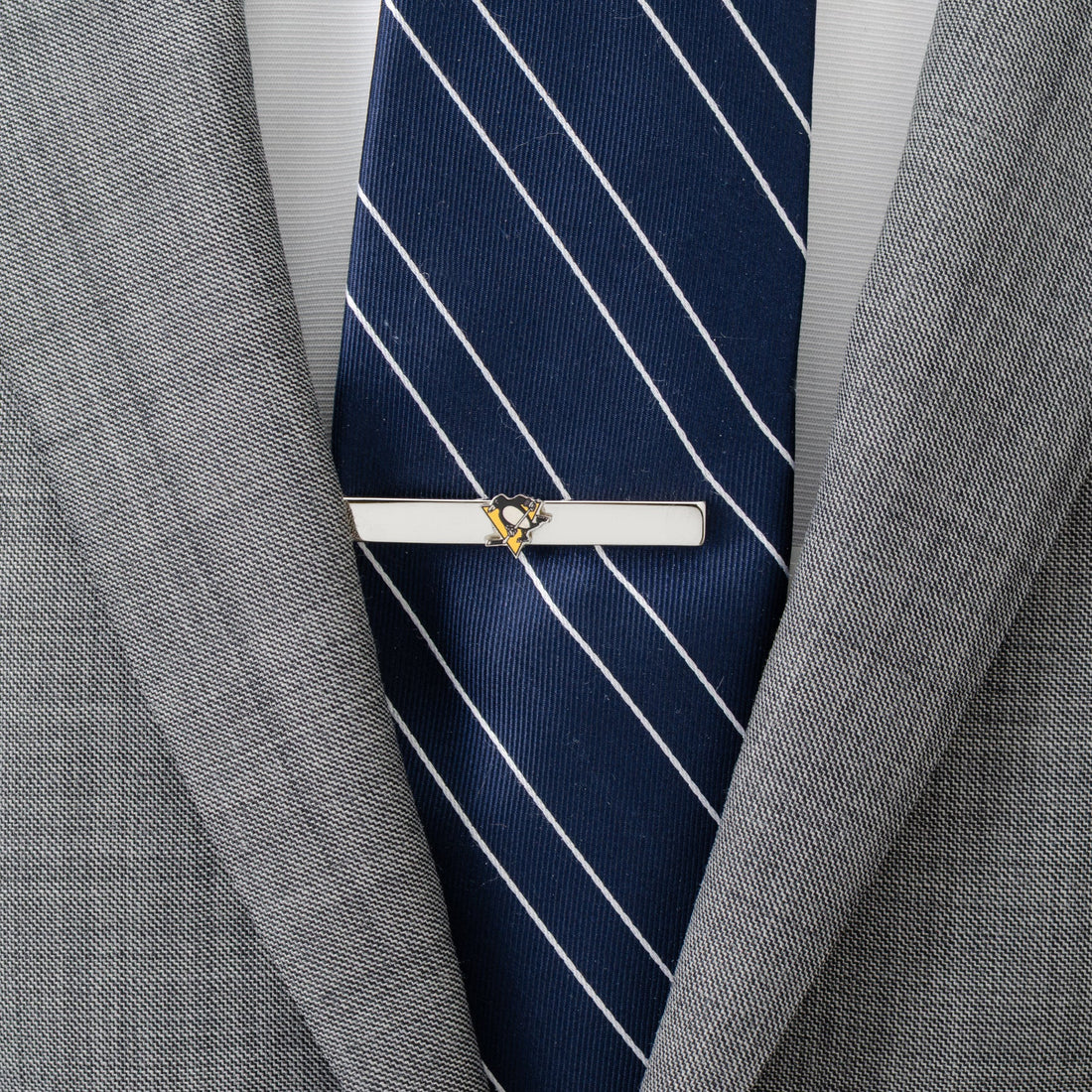 Pittsburgh Penguins Silver-Plated NHL Logo Sliding Tie Clip - Image 2