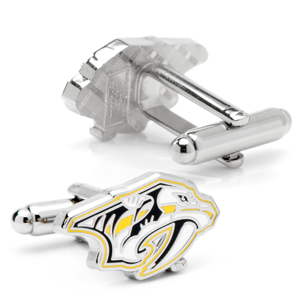 Nashville Predators NHL Team Logo Silver Tone Cufflinks - Image 2